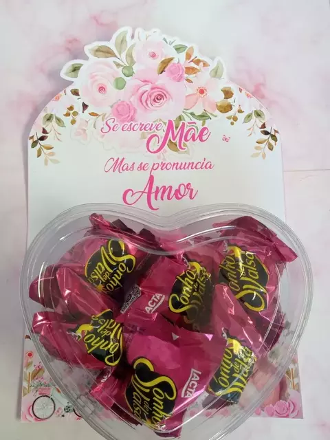Cartão com Bombom Dia das Mães Floral Rosa -2 unidades - comprar online