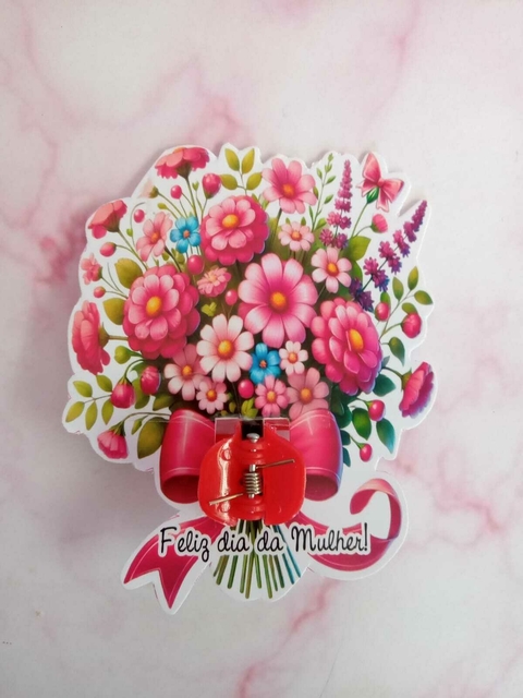 Card com mini piranha- dia da mulher -50 unidades - comprar online