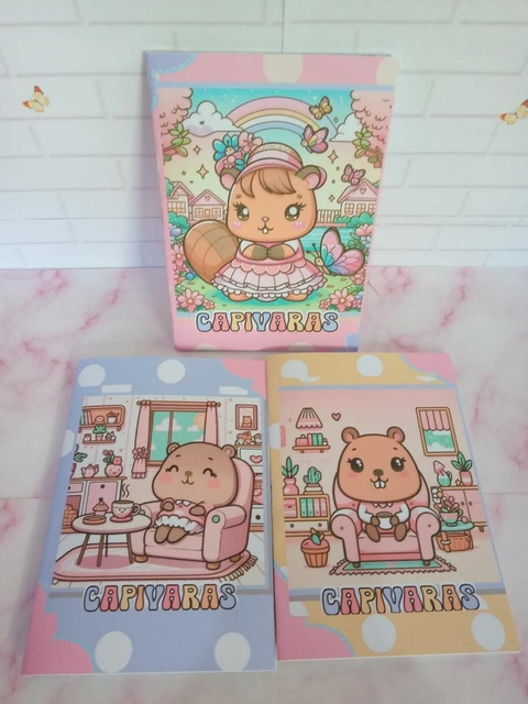 Livro de colorir c/giz de cera Capivaras 30 itens - comprar online