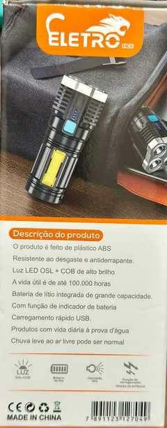 Lanterna tática de carga USB - comprar online