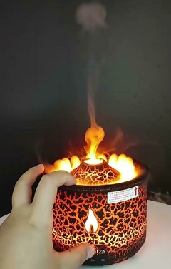 Difusor De Aroma Ambiente Umidificador Ar Óleos Led Vulcão - comprar online