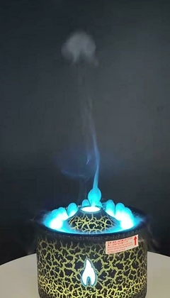 Imagem do Difusor De Aroma Ambiente Umidificador Ar Óleos Led Vulcão