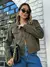 Jaqueta Jeans Verde Militar Feminina - Estilo Casual Dazac