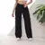 Calça Cargo Feminina Wide Leg em Sarja Preta – Tendência Street Style - Dazac