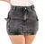 Mini Saia Cargo Feminina Jeans Cinza Marmorizada com Bolsos - Dazac