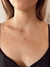 Cadena forcet 45 cm + dije swarovski corazón celeste - plata 925