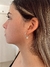 Argollas con dije swarovski triangular amarillo - 15 MM - plata 925