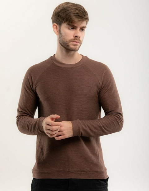 Sueter Aurora Canelado Dom Royale Marrom