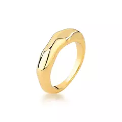 Anel Space Slim Martelado Orgânico Dourado - My.Lily Store