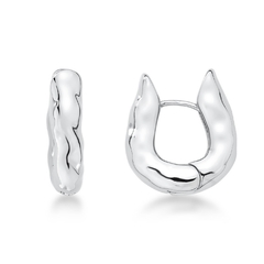 Brinco Argola Space Martelado Orgânico Grande Prata - My.Lily Store