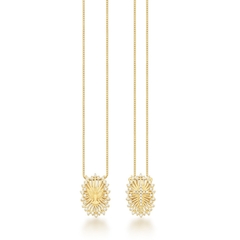 Colar Escapulário Espírito Santo Mini Zircônia Dourado - comprar online