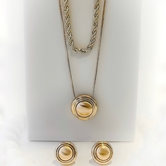 Colar Esferas Dourado Fosco - My.Lily Store