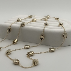 Colar Corrente Grãos Bold Longo Dourado
