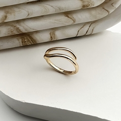 Anel Ondas Slim Aberto Dourado