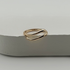 Anel Ondas Slim Aberto Dourado - comprar online