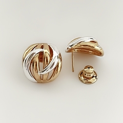 Brinco Aros Orgânico Mix Duo Dourado/Prata - comprar online