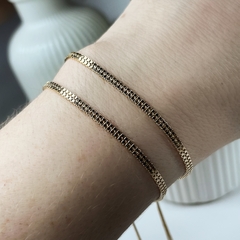 Pulseira Corrente Malha Square Fina Dourado - My.Lily Store
