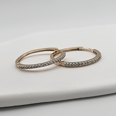 Brinco Argola Slim Zircônia Dourado
