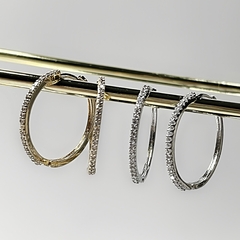 Brinco Argola Slim Zircônia Dourado - comprar online