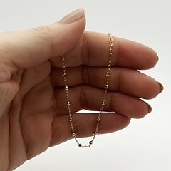 Tornozeleira Mini Balls Half Chain Dourado na internet