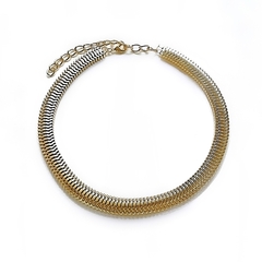 Colar Choker Malha Fita Snake Metal Dourado - comprar online