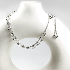 Pulseira Bolinha E Corrente Dupla Prata - comprar online