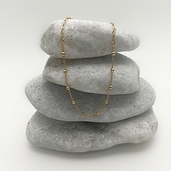 Tornozeleira Mini Balls Half Chain Dourado - comprar online