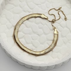 Pulseira Malha Fita Escama Bold 6Mm Dourado - comprar online
