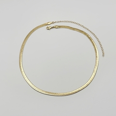 Colar Malha Fita Diagonal Slim 4Mm Dourado - My.Lily Store