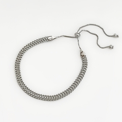 Pulseira Corrente Trama Média Prata - comprar online