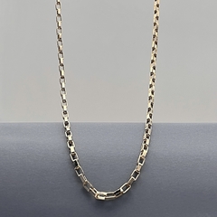 Colar Corrente Elos Retângulo Cartier Longo Dourado