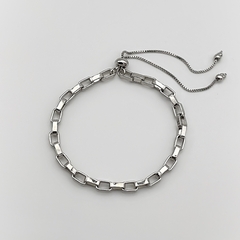 Pulseira Corrente Elos Retângulo Cartier Prata - comprar online