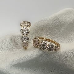 Brinco Argola Círculos Zircônia Dourado - comprar online