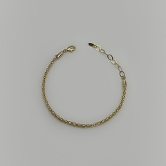 Pulseira Corrente Tubo Retângulos Dourado na internet