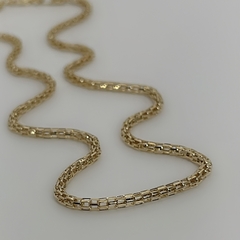 Colar Corrente Tubo Retângulos Dourado na internet