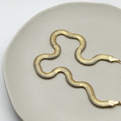 Colar Malha Fita Escama Bold 8Mm Dourado - comprar online