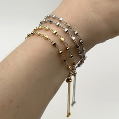 Pulseira Bolinha E Corrente Dupla Dourado - My.Lily Store