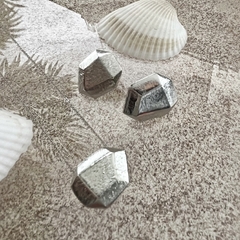 Colar Rocha Maxi Geométrico Textura Prata - comprar online