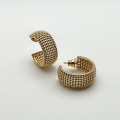 Brinco Argola Trama Grande Dourado - My.Lily Store