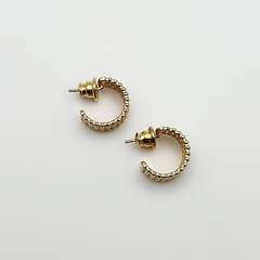 Brinco Argola Trama Pequeno Dourado - My.Lily Store