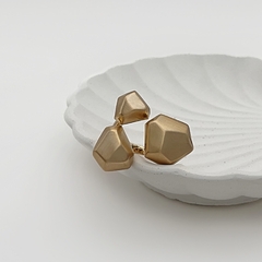 Anel Rocha Triplo Geométrico Liso Fosco Dourado Fosco - comprar online
