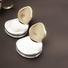 Brinco Minimal Power Duo P Dourado/Prata - comprar online