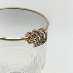 Brinco Piercing Aros Mini Zircônia Dourado na internet