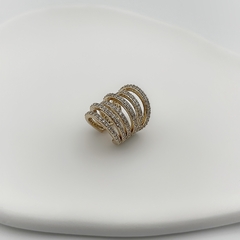 Brinco Piercing Aros Mini Zircônia Dourado - comprar online