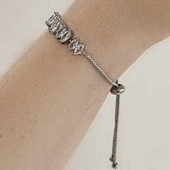 Pulseira Riviera Zircônia Navete Grande Prata - My.Lily Store