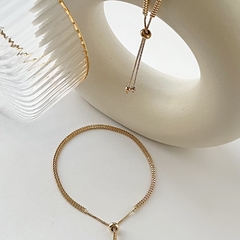 Pulseira Corrente Malha Square Fina Dourado na internet