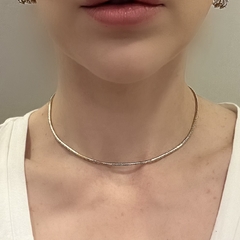 Colar Choker Tubo Escama Dourado - My.Lily Store