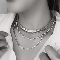 Colar Choker Malha Fita Snake Metal Prata - loja online