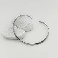 Colar Choker Aro Flat Liso Prata - comprar online