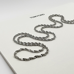 Colar Corrente Torsade Longo Prata - comprar online